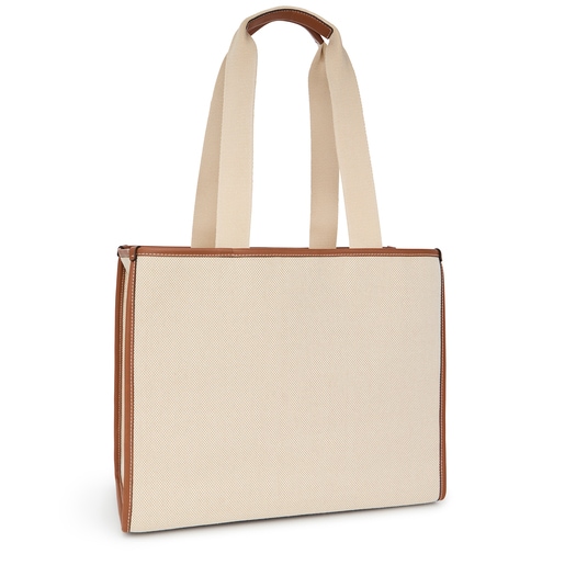 Large beige and brown TOUS Crochet Tote bag