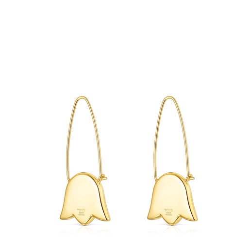 Long Silver Vermeil Sweet Dolls tulip Earrings