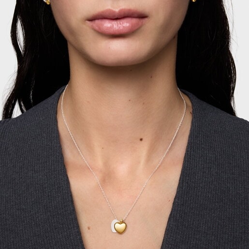 Collar bicolor doble corazón 11 mm TOUS Flechazo