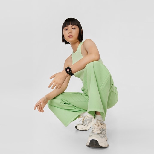 ساعة B-Connect Smartwatch بحزام سيليكون أسود