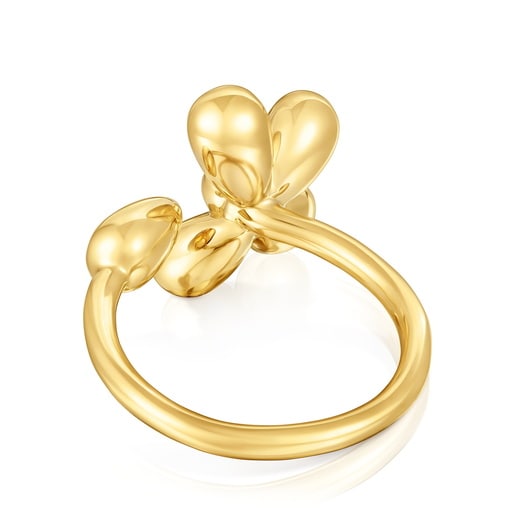 Anillo abierto con baño de oro de 18 kt sobre plata Daisy