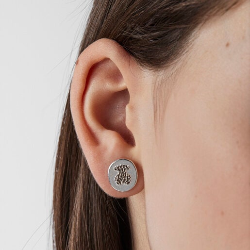 Серебряные серьги с камеей Oceaan Color