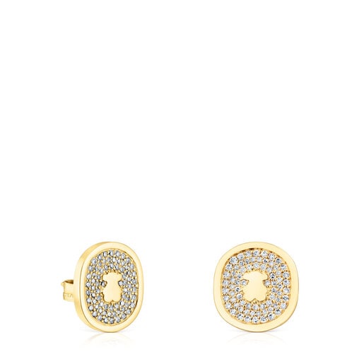Gold Oursin Earrings with 0.42ct diamonds