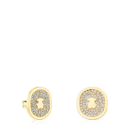 Aretes de oro con diamantes 0,42 ct Oursin