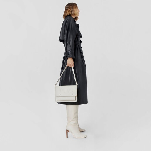 תיק צד TOUS La Rue Audree בגודל בינוני ובצבע שנהב