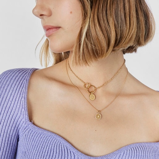 Gold Oursin Pendant with 0.01ct diamonds