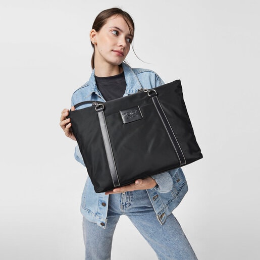 Large black Empire Soft Chain Tote bag