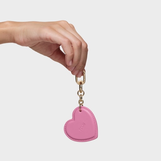حلقة مفاتيح TOUS قلب باللون الوردي الداكن
