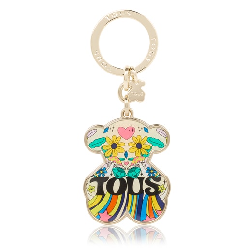 Beige TOUS Magic Flowers bear Key ring