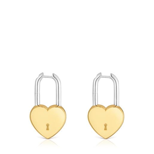 31 mm two-tone heart padlock Hoop earrings TOUS Unlock