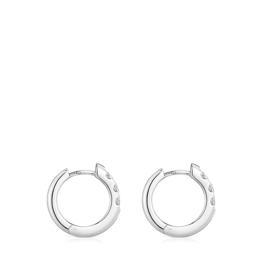 Boucles d’oreilles anneaux en platine avec diamants créés en laboratoire Les Classiques LGD