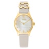 Analog watch with white leather bracelet, gold-colored steel and mother-of-pearl face Epic Icon