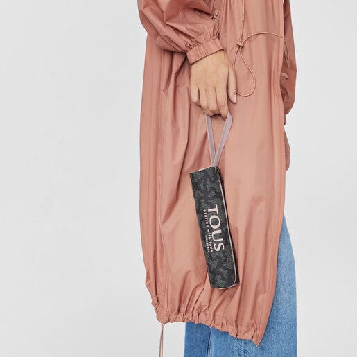 Коричнево-черный складной зонт Kaos Icon