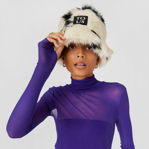 ブラック＆ホワイトのバケットハット TOUS Pop Warm