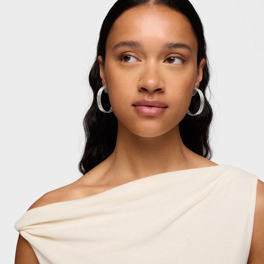 Aretes aro de plata 45 mm TOUS Sweet 40s