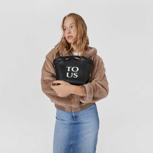 תיק סל TOUS Balloon קטן מעור בצבע שחור