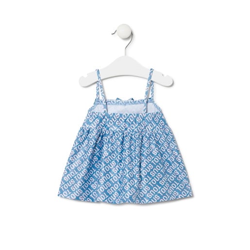 Vestido de tirantes de niña Logo azul