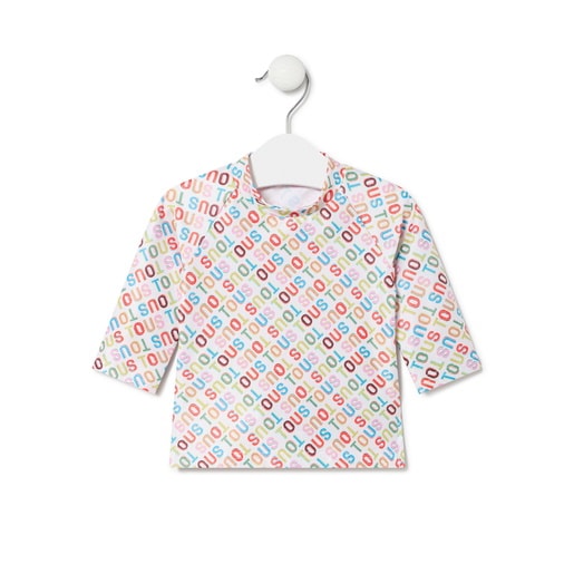 Long-sleeved beach t-shirt in Logo multicolour