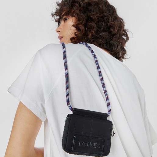 Black TOUS Empire Padded Hanging change purse