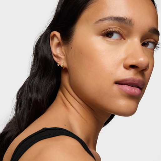 Gold Hoop earrings with diamonds Les Classiques