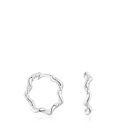 Twisted 10 mm silver Hoop earrings