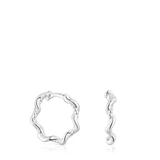 Twisted 10 mm silver Hoop earrings