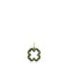 14kt gold clover Pendant with chrome diopside Medallions