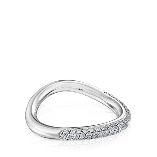 Anell d'or blanc degradé i diamants New Hav