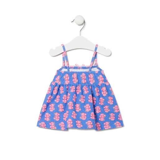 Vestido de alças de menina Chic azul