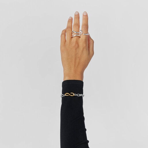 Silver and silver vermeil Bent Bracelet | TOUS