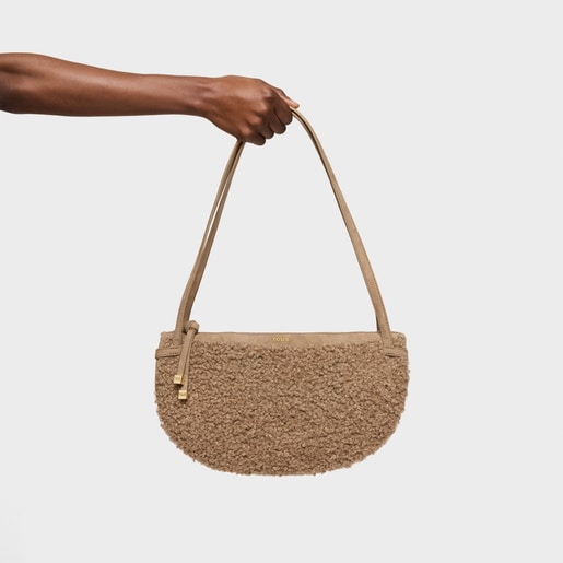 Bolso de hombro camel TOUS Halfmoon