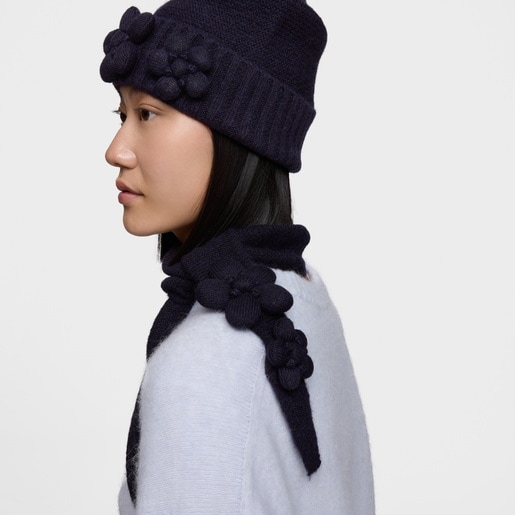 ネイビーブルーのミニスカーフ TOUS Daisy