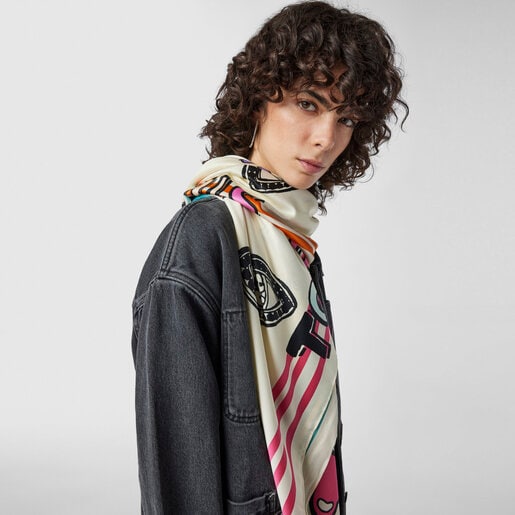 Квадратный разноцветный шарф TOUS Samba