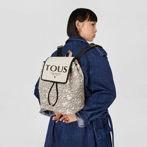 Sac à dos Flap TOUS Kaos Mini Evolution beige