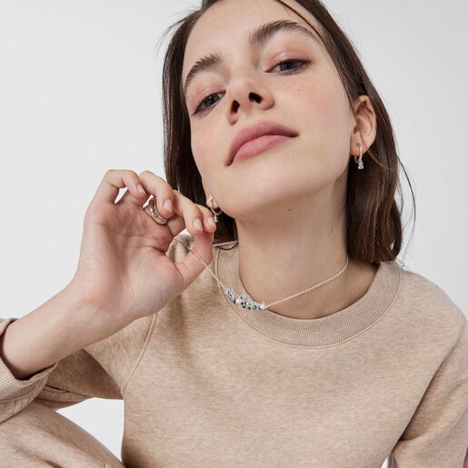 Колье Nocturne с серебряными фигурками и жемчугом