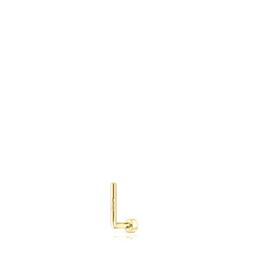 Gold TOUS Basics nose Piercing with diamond