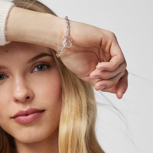 Silver and rock Crystal Sweet Dolls Color Bracelet