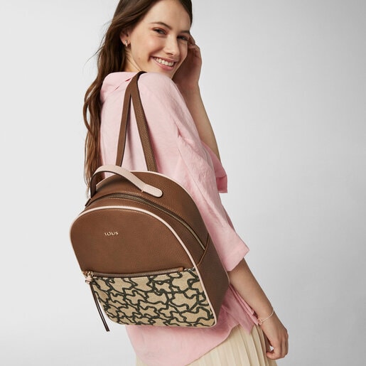 Mochila mediana Elice New en color marrón-rosa