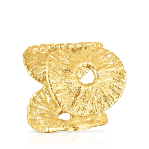 Anillo con baño de oro 18 kt sobre plata Wicker