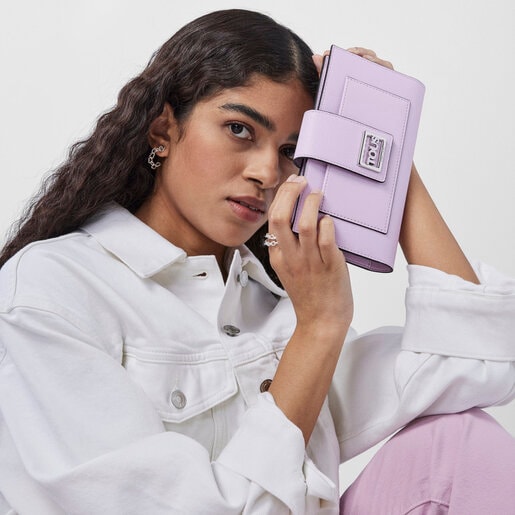 Portefeuille Pocket TOUS Funny grand mauve