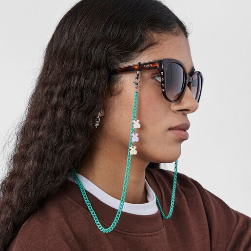 Cadena para mascarilla y gafas Bears Chain turquesa