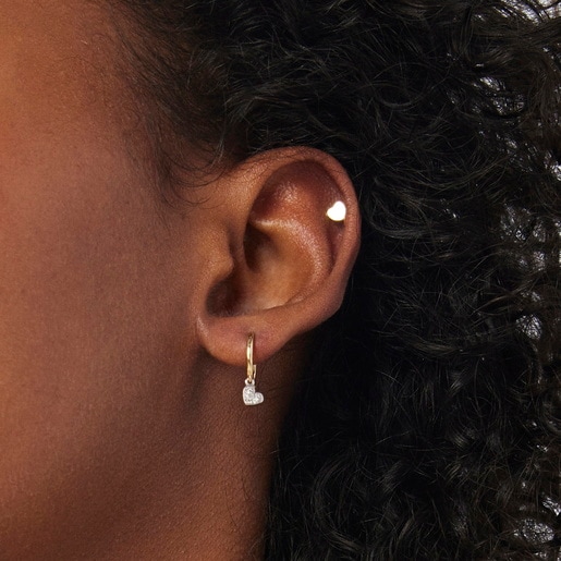 Piercing de oreja de oro motivo corazón TOUS Piercing