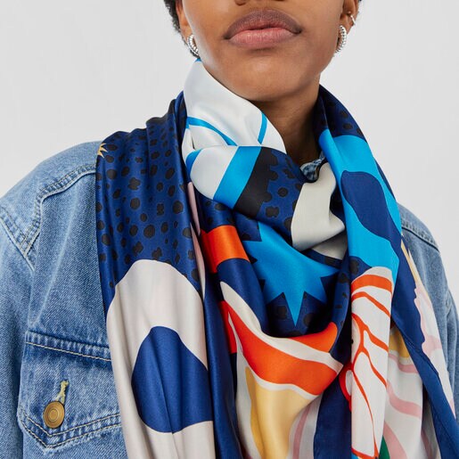 Foulard bleu marine papillons TOUS Modlin