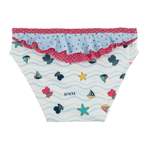 Braguita playa con volante Ocean Blanco