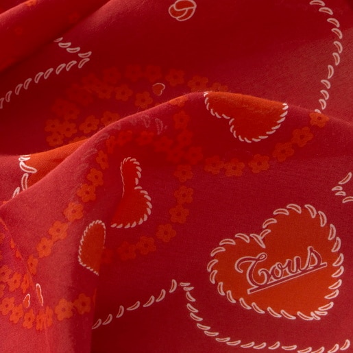 צעיף מרובע בצבע אדום מקולקציית TOUS Motifs Paisley