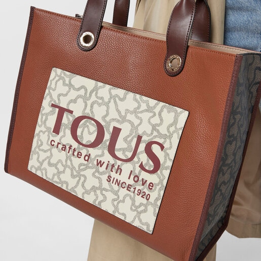 Большая разноцветная и коричневая сумка-shopping Amaya Kaos Icon