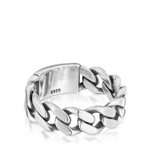 Anello a catena in argento da 7 mm TOUS Man
