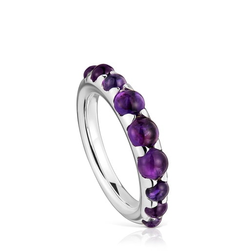 Anillo pequeño de plata y amatista Sugar Party