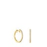 Κοντά σκουλαρίκια-κρίκοι Les Classiques από χρυσό με διαμάντια 12,5 mm