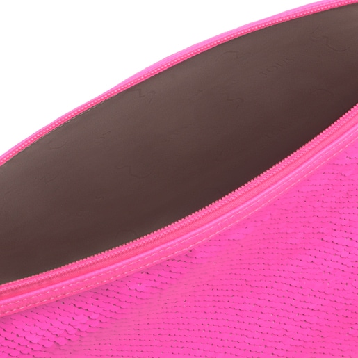 Small Neon Pink Kaos Shock Sequins Handbag